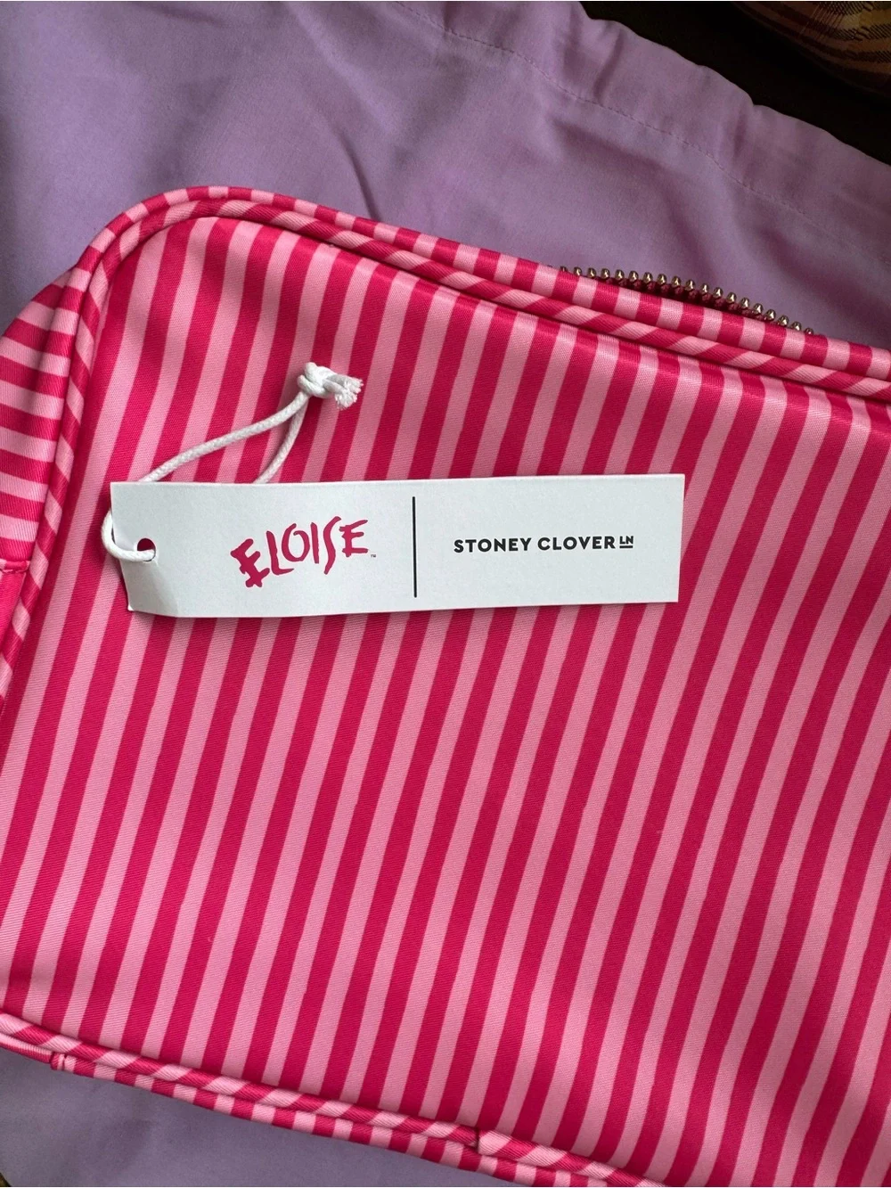 Stoney Clover Lane Pink Striped Cosmetic Case Eloise at the plaza